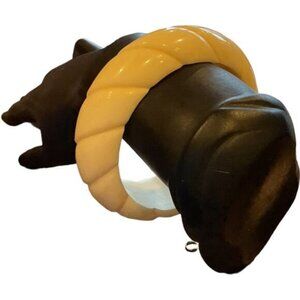 Vintage Ivory Colored Twist Bangle Bracelet For Women